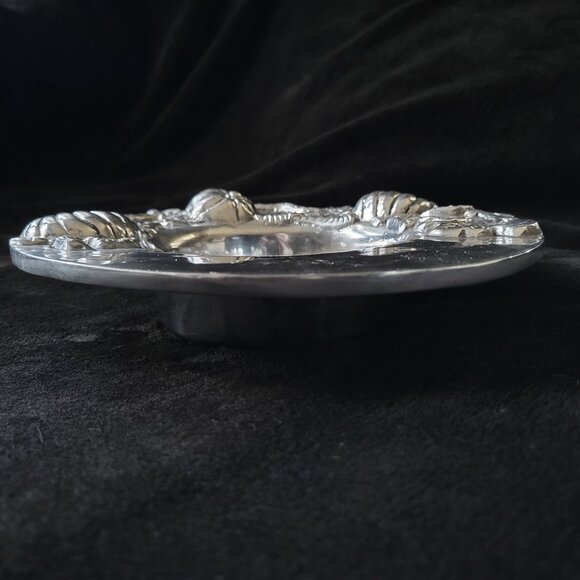 Pewter Pumpkin Wine Holder Plate / Wine Coaster Botella Calabaza Mexico - Picture 4 of 10